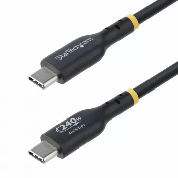 StarTech.com Cable de carga USB-C de 4 m, cable USB-C certificado USB-IF, 240W PD EPR, cable de carga para portátil USB 2.0 Type-C, cable de transferencia de datos USB-C, funda TPE, M/M