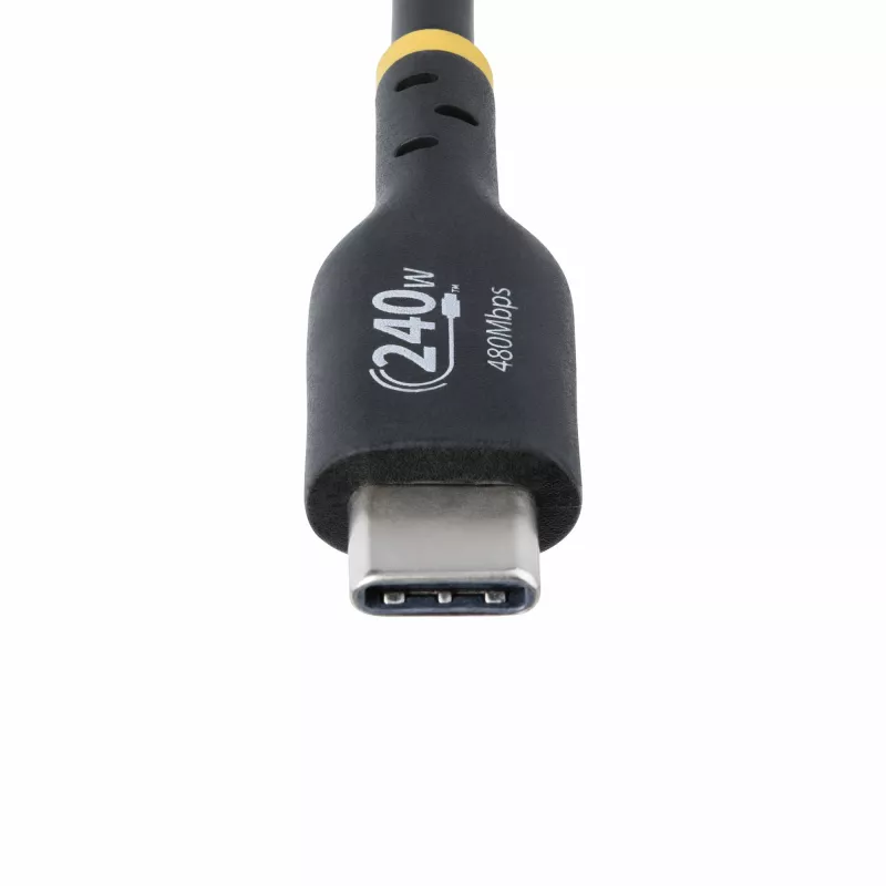 StarTech.com Cable de carga USB-C de 4 m, cable USB-C certificado USB-IF, 240W PD EPR, cable de carga para portátil USB 2.0 Type-C, cable de transferencia de datos USB-C, funda TPE, M/M