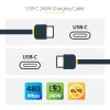 StarTech.com Cable de carga USB-C de 4 m, cable USB-C certificado USB-IF, 240W PD EPR, cable de carga para portátil USB 2.0 Type-C, cable de transferencia de datos USB-C, funda TPE, M/M