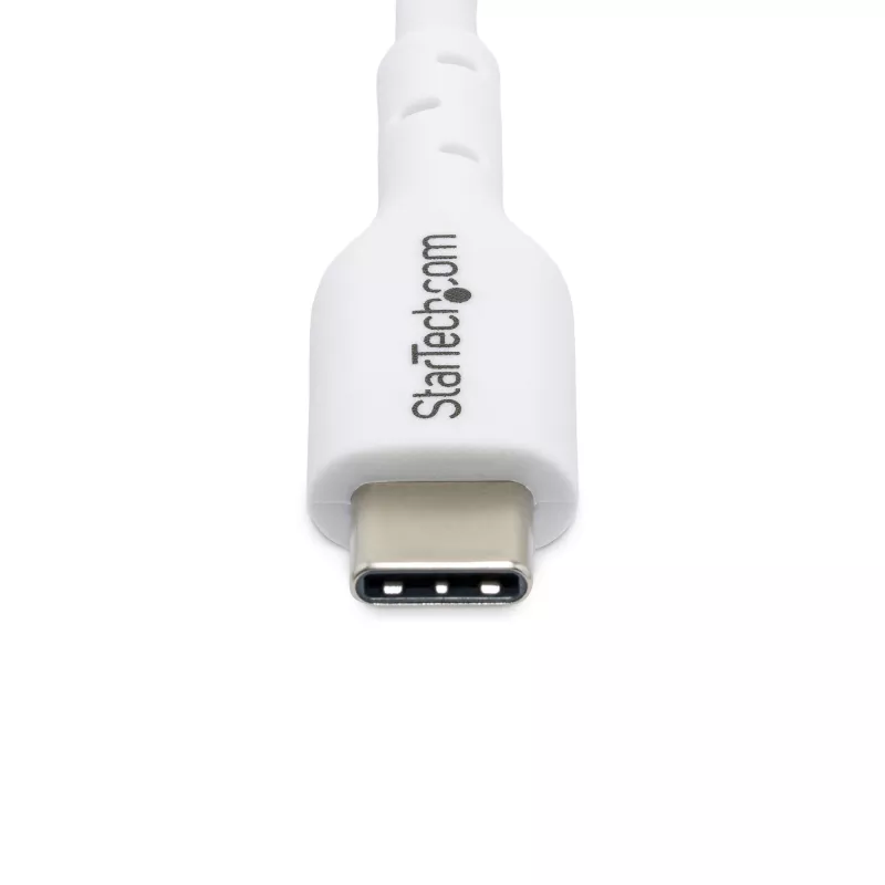 StarTech.com Cable de carga USB-C blanco de 3 m (9.8 ft), cable USB-C, cable de carga para portátil USB 2.0 Type-C, 60W 3A Power Delivery, funda TPE, cable de transferencia de datos USB-C, M/M