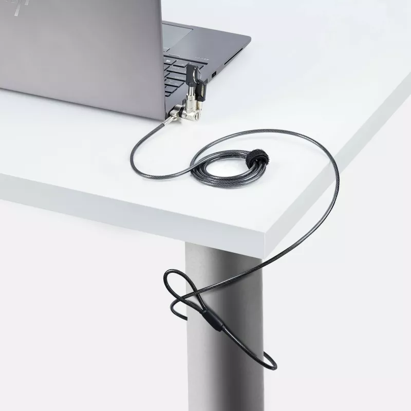 StarTech.com Pack de 25 candados universales para portátil de 2 m (6,6 ft), cable de seguridad con llave maestra, seguridad informática, compatible con Noble Wedge®/Nano/K-Slot; cable antirrobo resistente a cortes