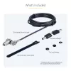 StarTech.com Pack de 25 candados universales para portátil de 2 m (6,6 ft), cable de seguridad con llave maestra, seguridad informática, compatible con Noble Wedge®/Nano/K-Slot; cable antirrobo resistente a cortes