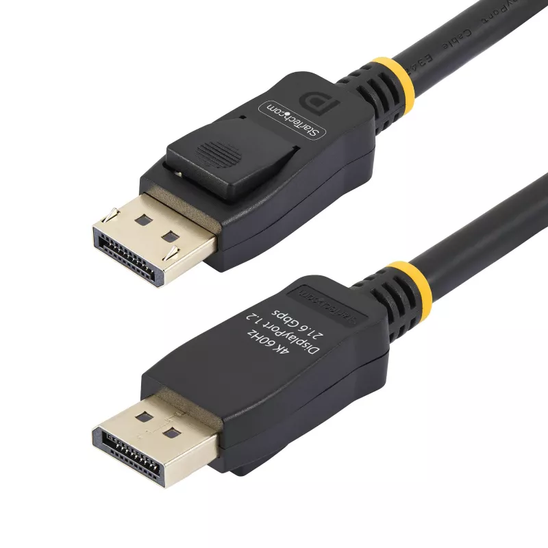 StarTech.com Cable DisplayPort certificado por VESA de 2 m (6,6 ft) – pack de 10 – cable DisplayPort 1.2 con bloqueo, 4K 60Hz UHD, cable DP a DP para monitor, conectores DP con bloqueo