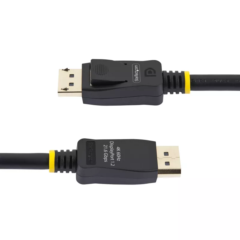 StarTech.com Cable DisplayPort certificado por VESA de 2 m (6,6 ft) – pack de 10 – cable DisplayPort 1.2 con bloqueo, 4K 60Hz UHD, cable DP a DP para monitor, conectores DP con bloqueo