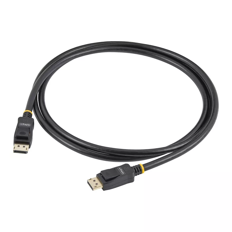 StarTech.com Cable DisplayPort certificado por VESA de 2 m (6,6 ft) – pack de 10 – cable DisplayPort 1.2 con bloqueo, 4K 60Hz UHD, cable DP a DP para monitor, conectores DP con bloqueo