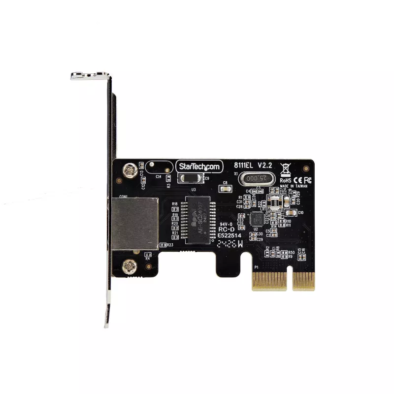 StarTech.com Tarjeta adaptadora de red Gigabit PCIe de 1 puerto, NIC de perfil bajo, tarjeta LAN PCI Express 10/100/1000Mbps, Realtek RTL8111H, Windows y Linux, conforme a TAA
