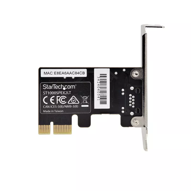 StarTech.com Tarjeta adaptadora de red Gigabit PCIe de 1 puerto, NIC de perfil bajo, tarjeta LAN PCI Express 10/100/1000Mbps, Realtek RTL8111H, Windows y Linux, conforme a TAA