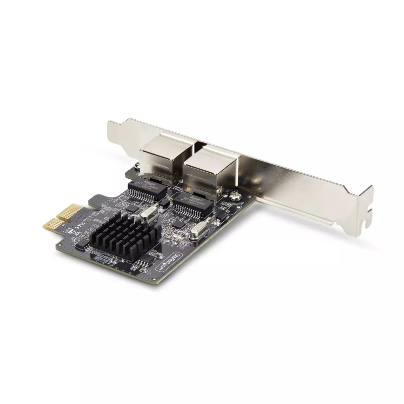 StarTech.com Tarjeta de red Gigabit PCIe de 2 puertos, NIC PCI Express 10/100/1000Mbit/s, doble Realtek RTL8111H, compatible con Windows y Linux, conforme a TAA