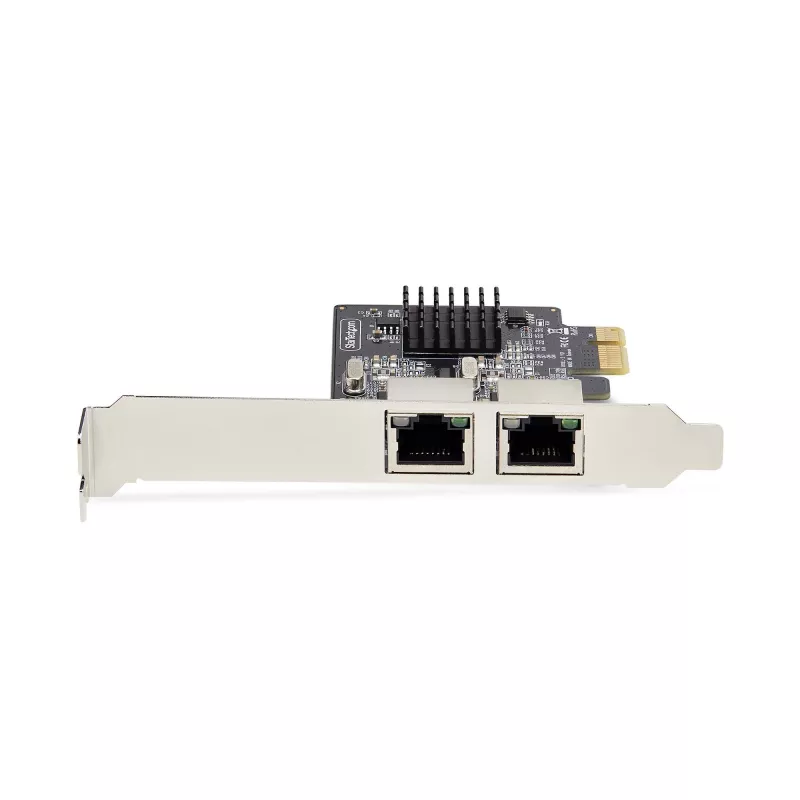 StarTech.com Tarjeta de red Gigabit PCIe de 2 puertos, NIC PCI Express 10/100/1000Mbit/s, doble Realtek RTL8111H, compatible con Windows y Linux, conforme a TAA