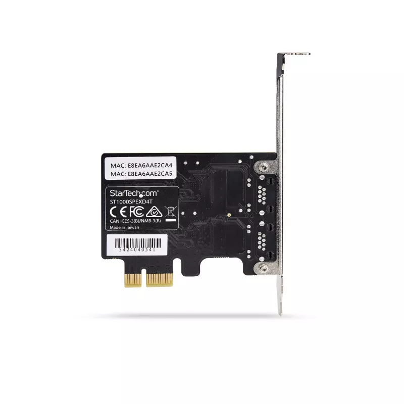 StarTech.com Tarjeta de red Gigabit PCIe de 2 puertos, NIC PCI Express 10/100/1000Mbit/s, doble Realtek RTL8111H, compatible con Windows y Linux, conforme a TAA