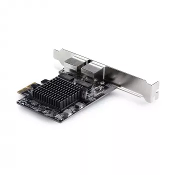StarTech.com Tarjeta adaptadora de red Gigabit PCIe 5G de 2 puertos, tarjeta LAN PCI Express 5G/2.5G/1G/100M/10M, Realtek RTL8126, Windows y Linux, conforme a TAA