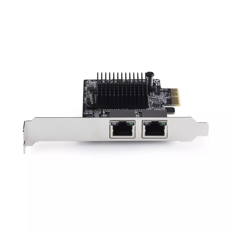 StarTech.com Tarjeta adaptadora de red Gigabit PCIe 5G de 2 puertos, tarjeta LAN PCI Express 5G/2.5G/1G/100M/10M, Realtek RTL8126, Windows y Linux, conforme a TAA