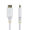 StarTech.com Cable HDMI High Speed Premium Certified de 10ft (3 m), 4K 60Hz/1440p 144Hz, HDR10/HDCP 2.2/ARC, 18Gbps, Cable HDMI 2.0 UHD para TV/Monitor/Pantalla, Funda TPE, Blanco