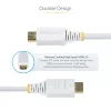StarTech.com Cable HDMI High Speed Premium Certified de 10ft (3 m), 4K 60Hz/1440p 144Hz, HDR10/HDCP 2.2/ARC, 18Gbps, Cable HDMI 2.0 UHD para TV/Monitor/Pantalla, Funda TPE, Blanco