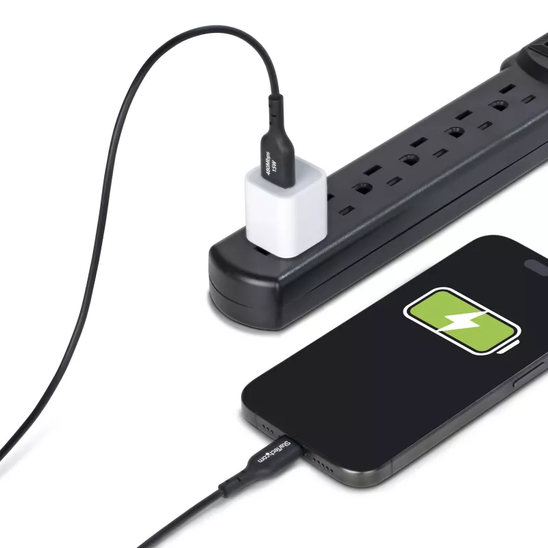 StarTech.com Cable de carga USB-A a USB-C de 2 m, carga y sincronización, 3A, USB 2.0, funda de TPE - cable de carga USB negro