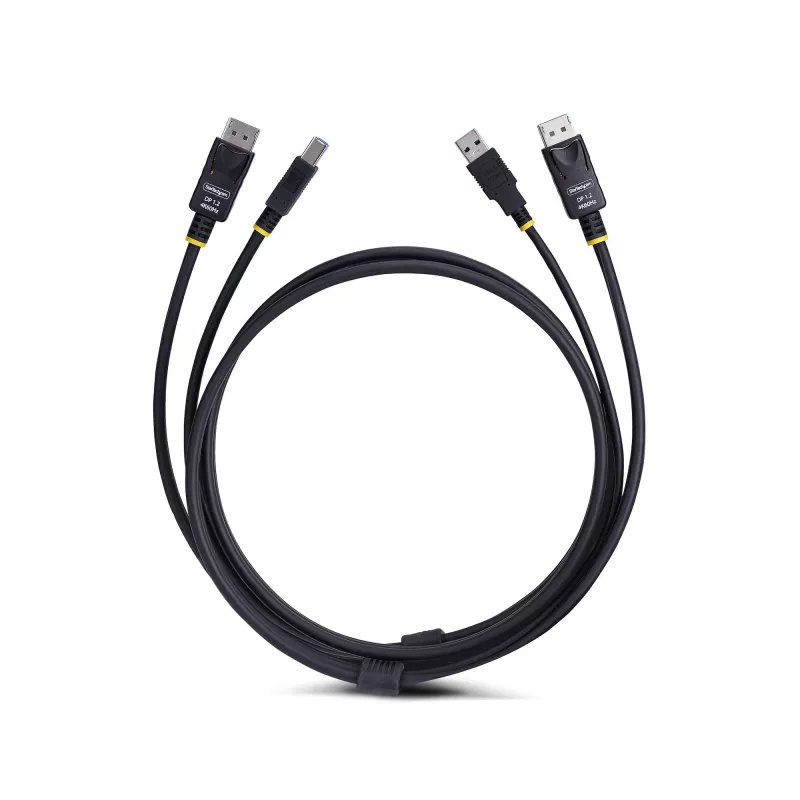 StarTech.com Cable KVM DisplayPort y USB 5Gbps de 3 m (10 ft), 4K 60Hz, cable combo DP 1.2/USB 3.0 universalmente compatible para switches KVM