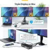 StarTech.com Docking station USB-C para triple monitor, estación de carga para portátil de 140W para MacBook Pro y Windows, HDMI o DisplayPort 4K 60Hz, TAA