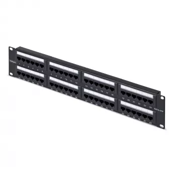 StarTech.com Patch panel Cat6 de 48 puertos 2U para rack, RJ45, UTP, 110 punch-down, patch panel Ethernet Cat 6 para rack de servidor de red