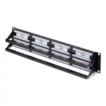 StarTech.com Patch panel Cat6 de 48 puertos 2U para rack, RJ45, UTP, 110 punch-down, patch panel Ethernet Cat 6 para rack de servidor de red