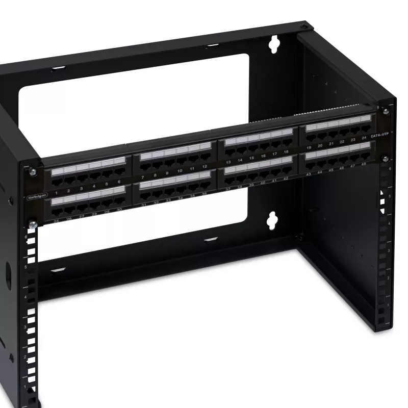 StarTech.com Patch panel Cat6 de 48 puertos 2U para rack, RJ45, UTP, 110 punch-down, patch panel Ethernet Cat 6 para rack de servidor de red