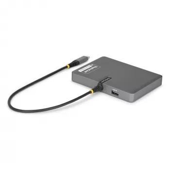 StarTech.com Adaptador USB-C a estación de trabajo de cuatro monitores, HDMI 4K 60Hz, PD Passthrough de 140W para carga de portátil, puerto USB para teclado/ratón inalámbrico, TAA
