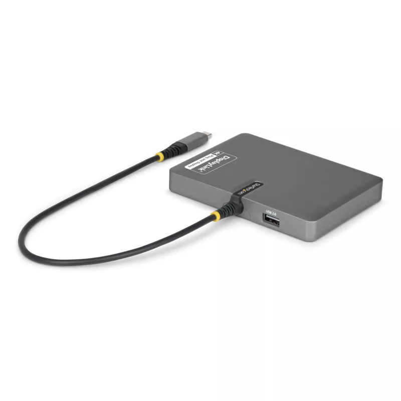 StarTech.com Adaptador USB-C a estación de trabajo de cuatro monitores, HDMI 4K 60Hz, PD Passthrough de 140W para carga de portátil, puerto USB para teclado/ratón inalámbrico, TAA