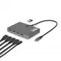 StarTech.com Adaptador USB-C a estación de trabajo de cuatro monitores, DisplayPort 4K 60Hz, PD Passthrough de 140W para carga de portátil, puerto USB para teclado/ratón inalámbrico, TAA