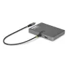 StarTech.com Adaptador USB-C a estación de trabajo de cuatro monitores, DisplayPort 4K 60Hz, PD Passthrough de 140W para carga de portátil, puerto USB para teclado/ratón inalámbrico, TAA