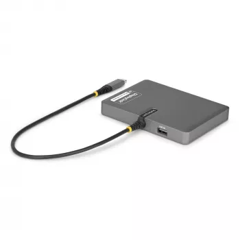 StarTech.com Adaptador USB-C a estación de trabajo de cuatro monitores, DisplayPort 4K 60Hz, PD Passthrough de 140W para carga de portátil, puerto USB para teclado/ratón inalámbrico, TAA