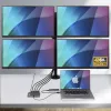 StarTech.com Adaptador USB-C a estación de trabajo de cuatro monitores, DisplayPort 4K 60Hz, PD Passthrough de 140W para carga de portátil, puerto USB para teclado/ratón inalámbrico, TAA