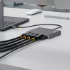 StarTech.com Adaptador USB-C a estación de trabajo de cuatro monitores, DisplayPort 4K 60Hz, PD Passthrough de 140W para carga de portátil, puerto USB para teclado/ratón inalámbrico, TAA