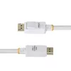 StarTech.com Cable DisplayPort 1.2 certificado por VESA blanco de 1,8 m, 4K 60Hz, 21,6 Gbit/s, conectores DP con bloqueo, cable DisplayPort DP 1.2, cable DP para monitor, M/M