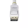 StarTech.com Cable DisplayPort 1.2 certificado por VESA blanco de 1,8 m, 4K 60Hz, 21,6 Gbit/s, conectores DP con bloqueo, cable DisplayPort DP 1.2, cable DP para monitor, M/M