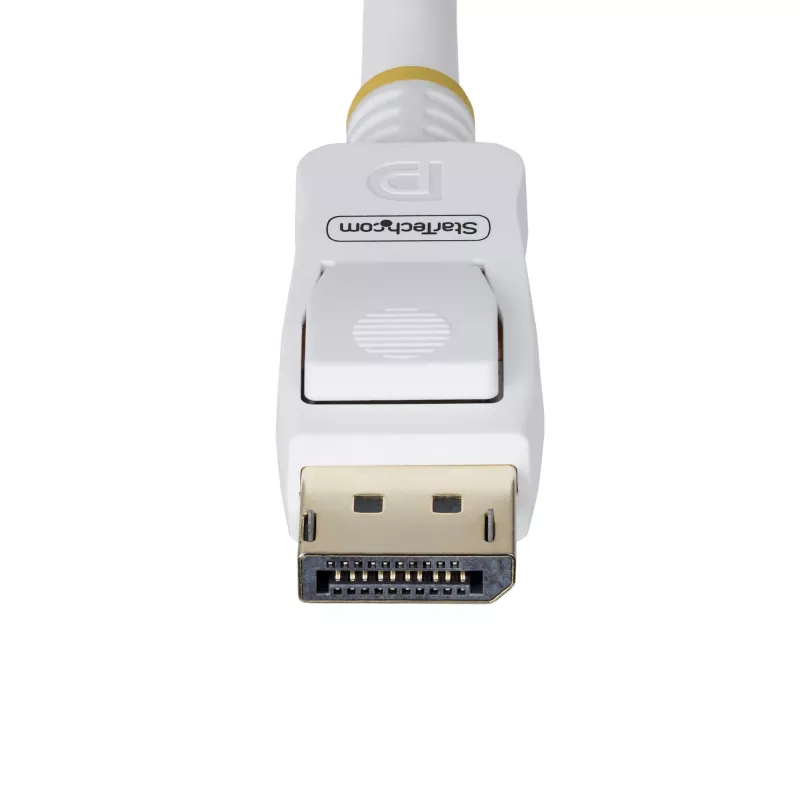 StarTech.com Cable DisplayPort 1.2 certificado por VESA blanco de 1,8 m, 4K 60Hz, 21,6 Gbit/s, conectores DP con bloqueo, cable DisplayPort DP 1.2, cable DP para monitor, M/M