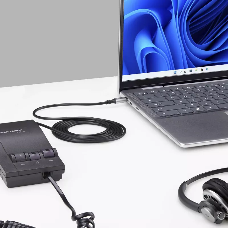 StarTech.com UR9-HEADSET-ADAPTER Adaptador de cable USB-C RJ-9 negro