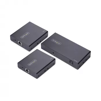 StarTech.com Extensor y divisor HDMI de 2 puertos sobre CAT6, 4K 60Hz, hasta 70 m, kit de distribución 1x2 HDMI over Ethernet con IR y Power over Cable