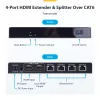 StarTech.com Extensor y divisor HDMI de 4 puertos sobre CAT6, 4K 60Hz, hasta 70 m (230 ft), kit de distribución 1x4 HDMI over Ethernet con IR y Power over Cable