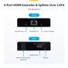 StarTech.com Extensor y divisor HDMI de 4 puertos sobre CAT6, 4K 60Hz, hasta 70 m (230 ft), kit de distribución 1x4 HDMI over Ethernet con IR y Power over Cable