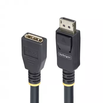 StarTech.com Cable de extensión DisplayPort 1.4 de 3 m, cable port-saver DP 1.4, 8K 60Hz, cable de extensión DP macho a DP hembra, cable de extensión DisplayPort, funda de TPE, macho/hembra