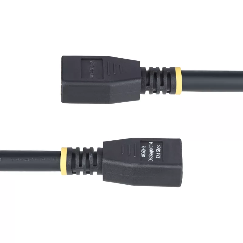StarTech.com Cable de extensión DisplayPort 1.4 de 3 m, cable port-saver DP 1.4, 8K 60Hz, cable de extensión DP macho a DP hembra, cable de extensión DisplayPort, funda de TPE, macho/hembra