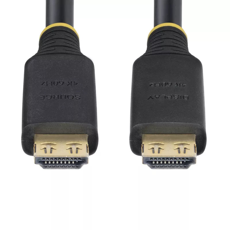 StarTech.com Cable HDMI High-Speed activo de 10,6 m con conectores con agarre, 4K 60 Hz/1440p 144 Hz, HDR10/HDCP 2.2/ARC, 18 Gbit/s, cable HDMI 2.0 UHD para TV/monitor/pantalla, funda de TPE
