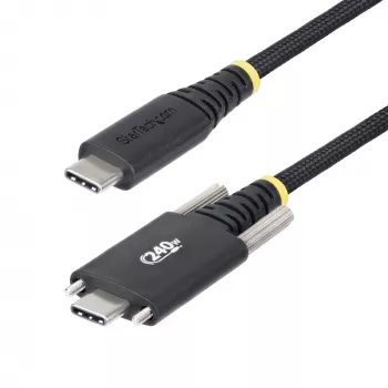 StarTech.com Cable de carga USB-C de 3 m (10 ft), duradero y ultraflexible, bloqueo lateral con tornillo, 240W (5A) PD EPR, cable de carga para portátil USB 2.0, certificado USB-IF, cable de carga USB-C resistente