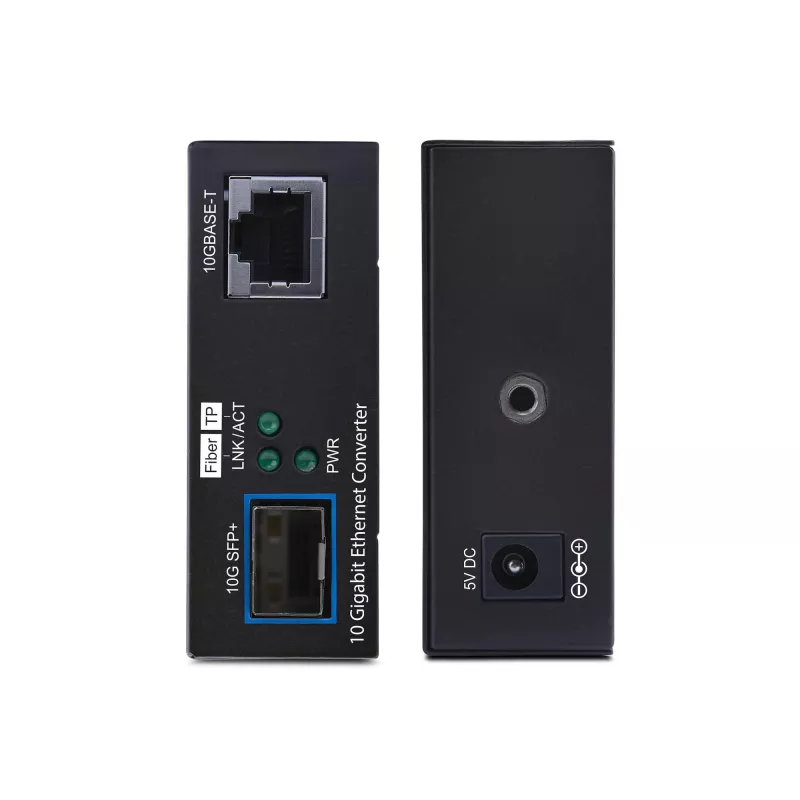 StarTech.com Conversor de medios de fibra SFP+ 10GbE, Ethernet 10 Gigabit RJ-45 a 10GBASE-X SFP+, monomodo, multimodo, 16K Jumbo Frames, conforme a TAA