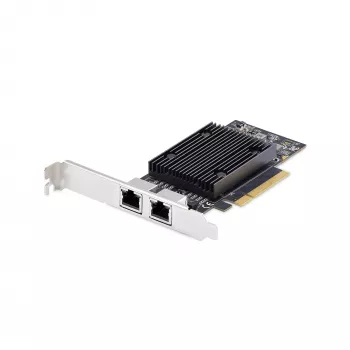 StarTech.com Tarjeta de red Ethernet PCIe 10Gb de 2 puertos, tarjeta de interfaz de red 10GbE, chipset Broadcom BCM57416, doble RJ45 10GBase-T/Gigabit, tarjeta NIC, TAA