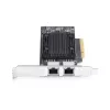 StarTech.com Tarjeta de red Ethernet PCIe 10Gb de 2 puertos, tarjeta de interfaz de red 10GbE, chipset Broadcom BCM57416, doble RJ45 10GBase-T/Gigabit, tarjeta NIC, TAA