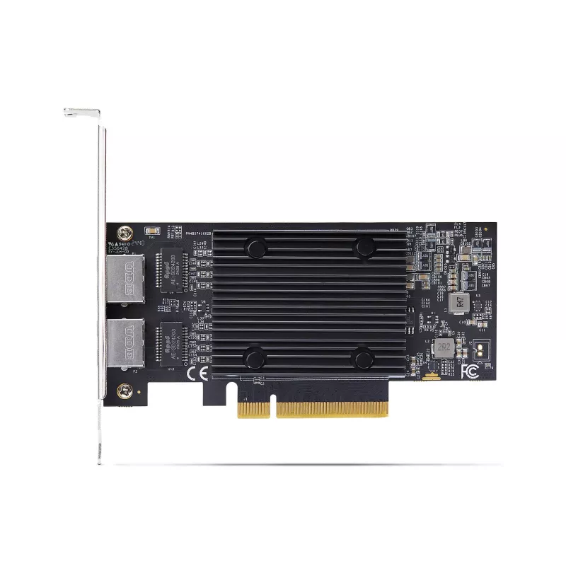 StarTech.com Tarjeta de red Ethernet PCIe 10Gb de 2 puertos, tarjeta de interfaz de red 10GbE, chipset Broadcom BCM57416, doble RJ45 10GBase-T/Gigabit, tarjeta NIC, TAA