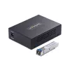 StarTech.com Conversor de medios Gigabit Ethernet de cobre a fibra, SM LC, 20 km, 10/100/1000 Mbit/s, RJ45 a LC, metal completo, 9K Jumbo Frames, conforme a TAA