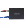 StarTech.com Conversor de medios Gigabit Ethernet de cobre a fibra, SM LC, 20 km, 10/100/1000 Mbit/s, RJ45 a LC, metal completo, 9K Jumbo Frames, conforme a TAA