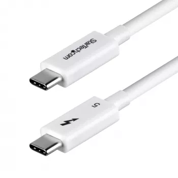 StarTech.com Cable Thunderbolt 5 de 1 m (3 ft), 80 Gbit/s/hasta 120 Gbit/s, 240 W PD, 8K 60 Hz, cable Thunderbolt certificado, compatible con Thunderbolt 4/USB4/USB-C – blanco
