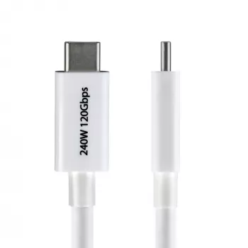 StarTech.com Cable Thunderbolt 5 de 1 m (3 ft), 80 Gbit/s/hasta 120 Gbit/s, 240 W PD, 8K 60 Hz, cable Thunderbolt certificado, compatible con Thunderbolt 4/USB4/USB-C – blanco